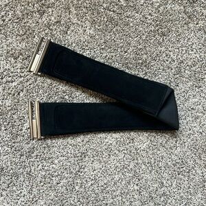 Women’s Wide Dress Belt Suede Silver Hardware Cinch Waist